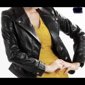 UNITED FACE-Preloved Black Leather Moto Jacket